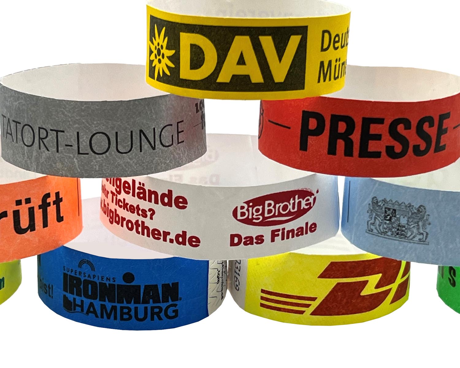 Individuell gestaltete Tyvek-Armbänder mit Logo