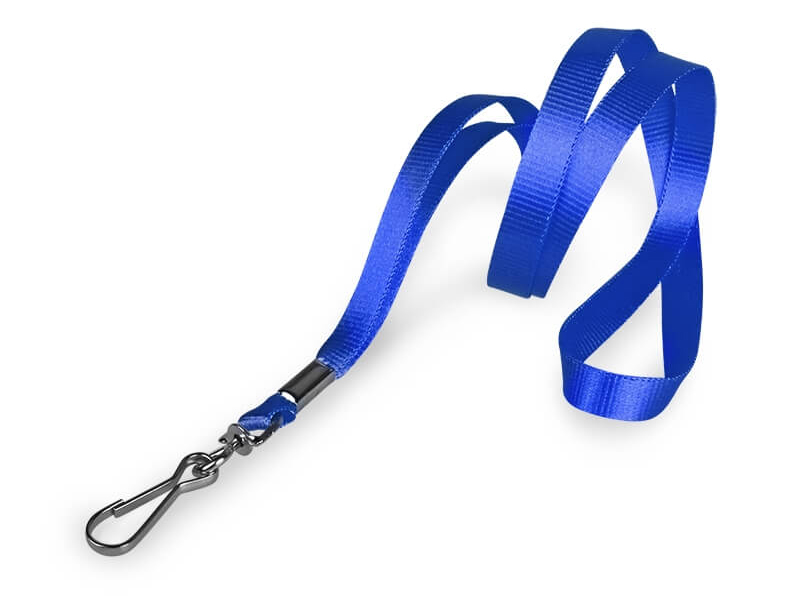 Lanyard 10mm blau mit Haken