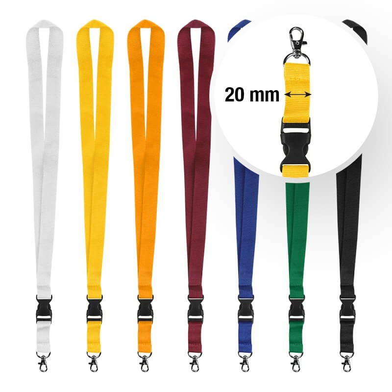 Lanyards unbedruckt 20 mm verschiedene Farben