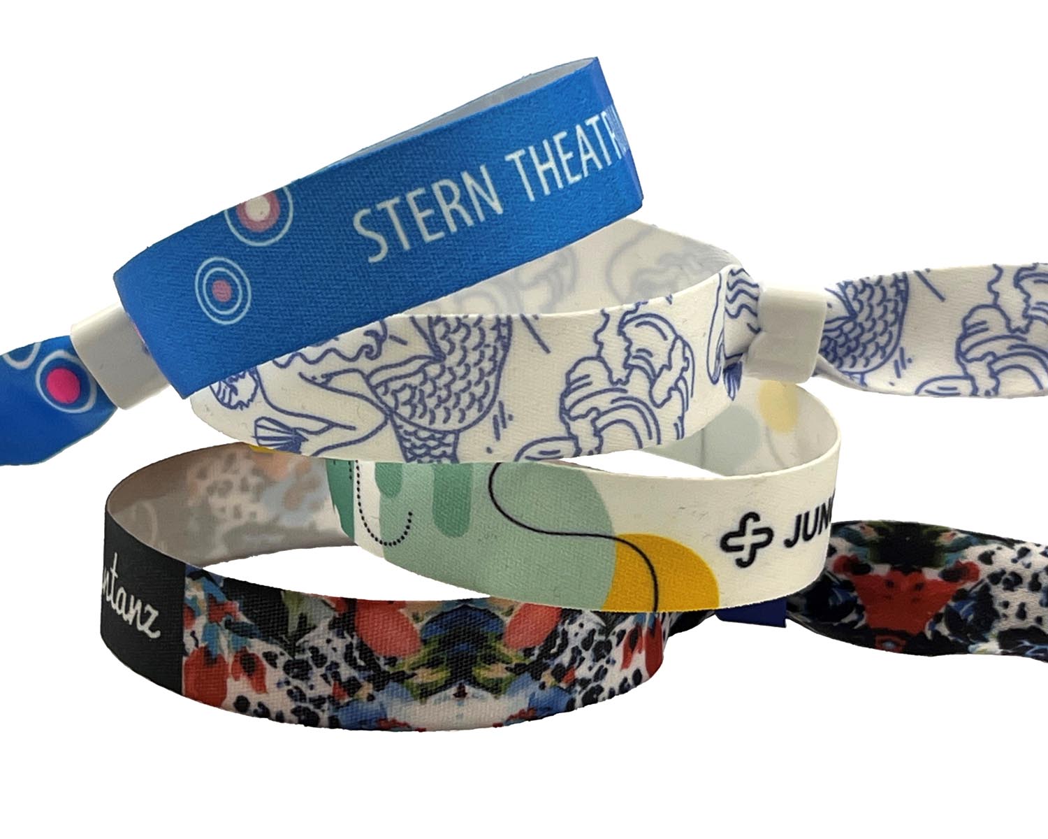 Fabric Wristband Custom Print 15mm Stoff-Einlassbänder mit individuellem Druck