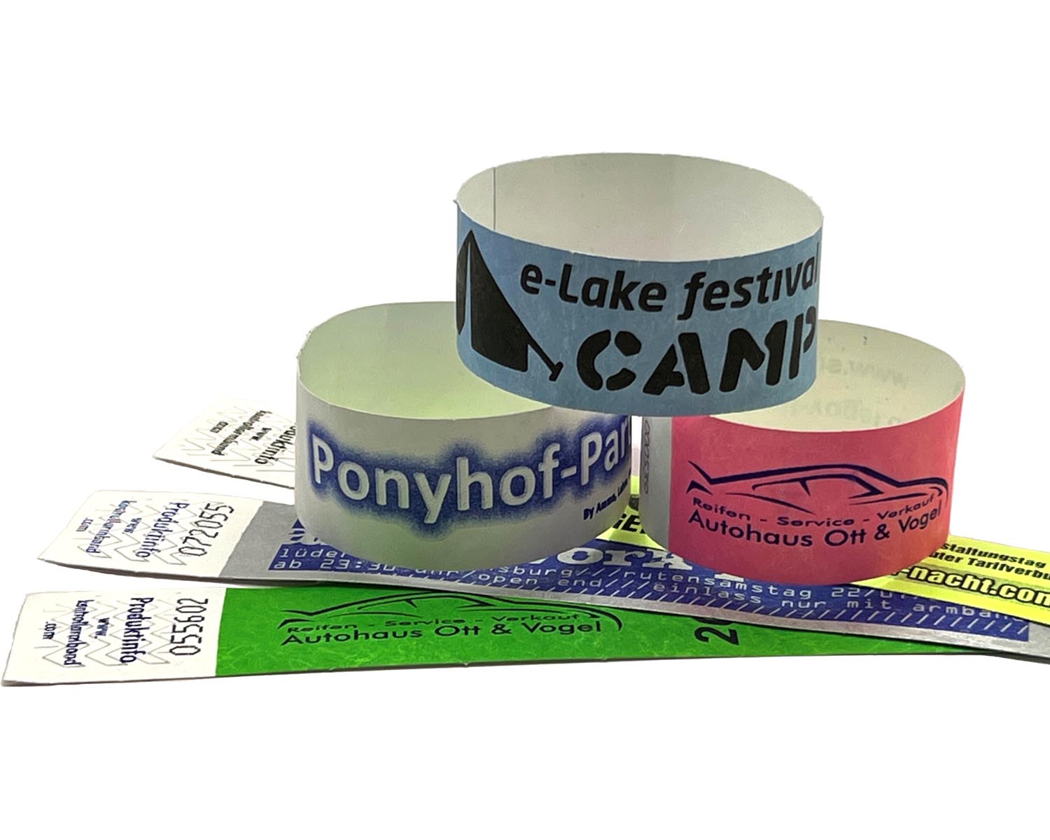 Tyvek®-Einlassbänder einfarbig bedruckt 25mm Bedruckte Tyvek-Kontrollarmbänder mit individuellem Design