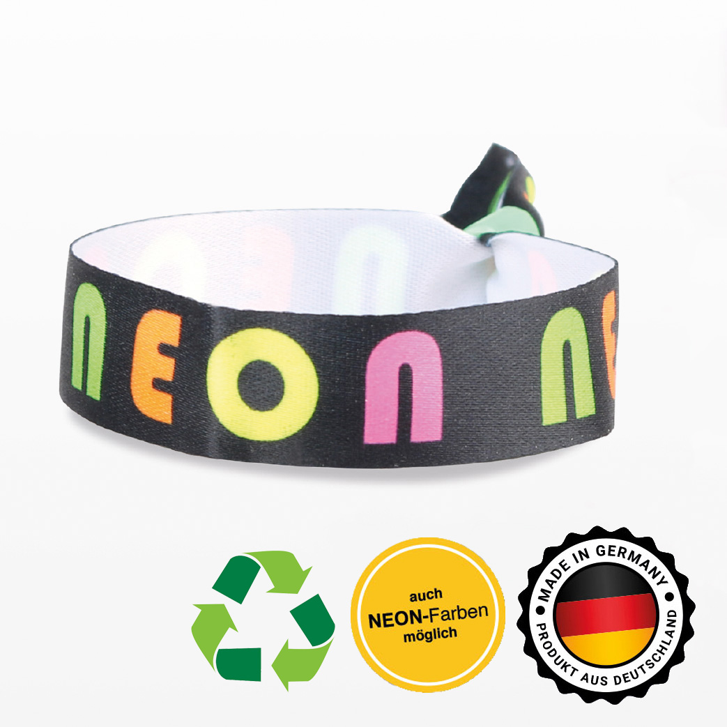 Festivalbändchen bedrucken - Hochwertige Stoffarmbänder ...