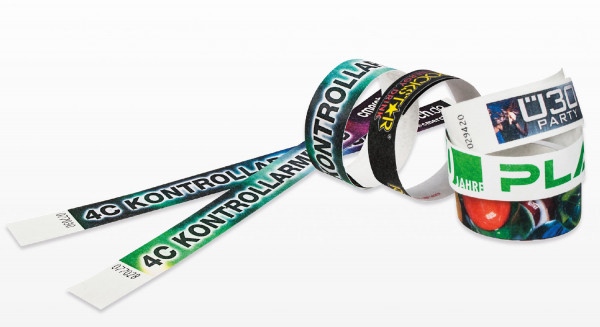 Tyvek®-Wristbands printed multicolor 19mm (pack of 10)